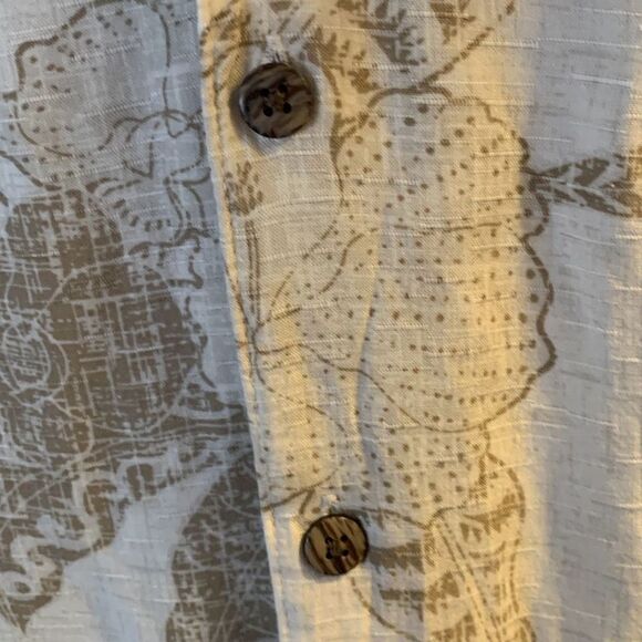 Pre Owned Men’s George Short Sleeve Button Up Sz XL White Island Vibe - Picture 10 of 10